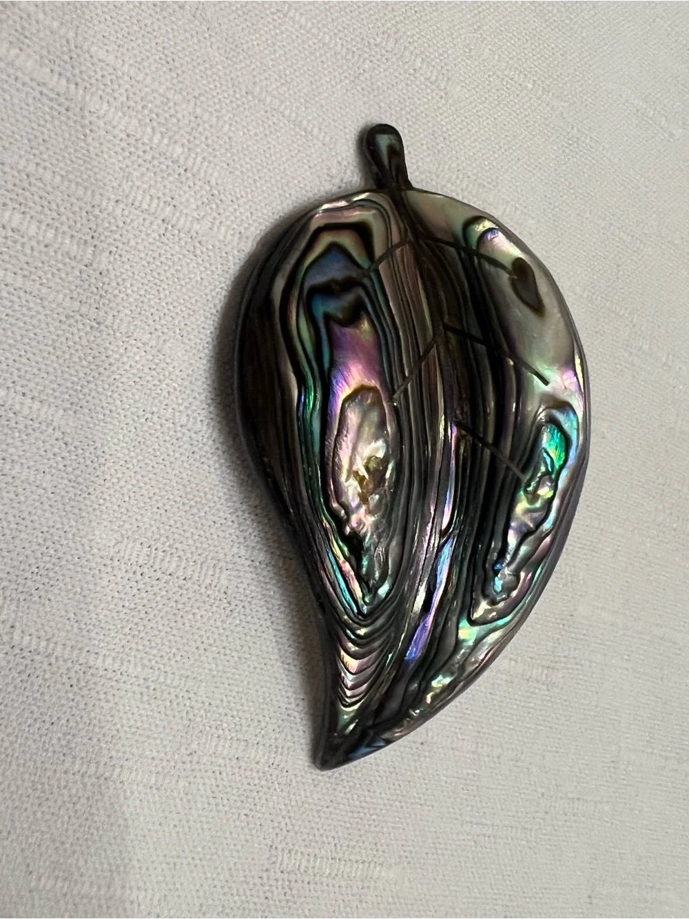 Iridescent Abalone Shell Leaf Brooch 925 HECHO EN MEXICO Multicolor